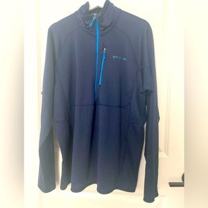 Patagonia R1 Base-layer Men’s XL Navy Blue Play Half Zip Pullover